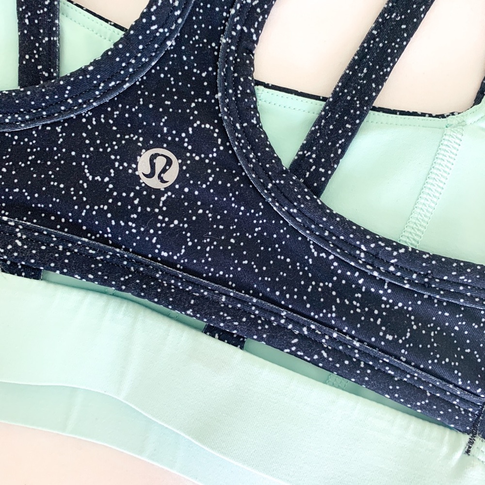 LuluLemon Sports Bra Size 4 Black Mint